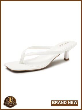Kitten Heel Thong Sandals Square Toe Slip-On 2 Inch Heeled Flip Flops